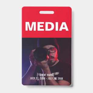 Crachá ID do Evento do Media All Access Pass