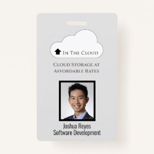 Crachá ID do funcionário - Cinza clara e vertical preto