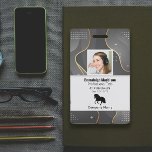 Crachá Id do Funcionário da Empresa Abstrato Moderna Ci