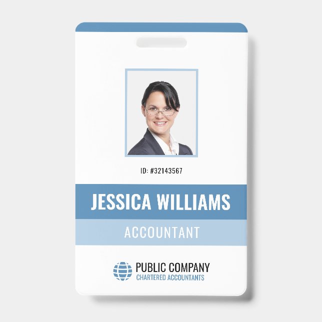 Crachá ID do Funcionário de Fotografia Pessoal do Funcion (Frente)