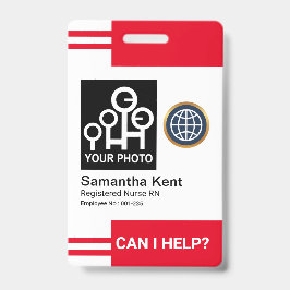 Crachá ID do Funcionário do Modelo de Foto de Stripes Ver