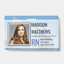 Crachá ID do funcionário médico - Foto personalizável do