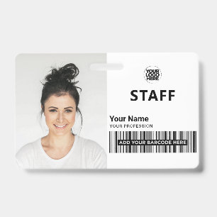 Crachá ID do Funcionarios de foto de empresa branca
