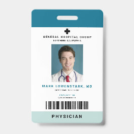 Crachá ID do Funcionarios Médico + Código de Barras Verti