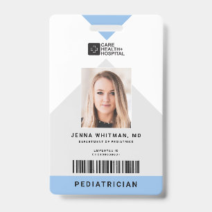 Crachá ID do Funcionarios Médico de Seta + Código de Ba
