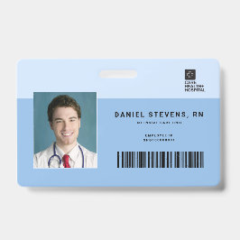 Crachá ID do Funcionarios Médico Duotone + Código de Barr