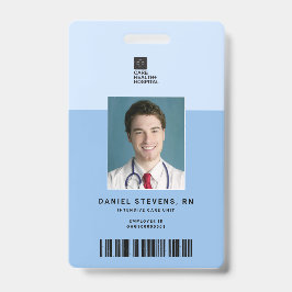 Crachá ID do Funcionarios Médico Duotone + Código de Barr