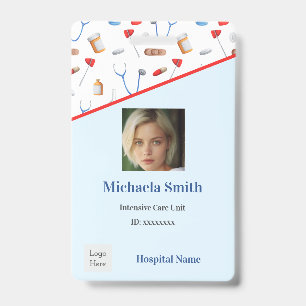 Crachá ID do Médico de Cuidados Intensivos Padrão