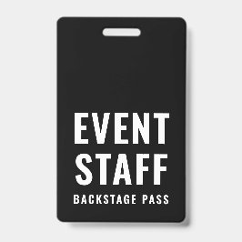 Crachá ID do Passe de Bastidores da Equipe do Evento em Q
