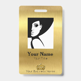 Crachá ID Dourada do funcionário