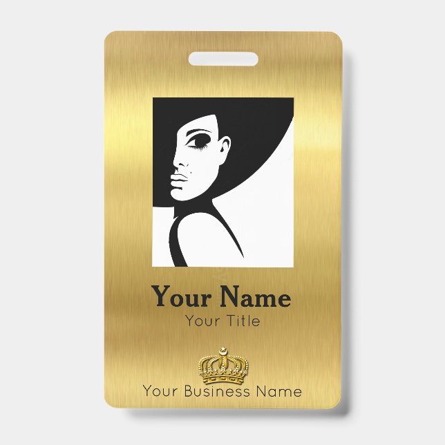 Crachá ID Dourada do funcionário (Frente)