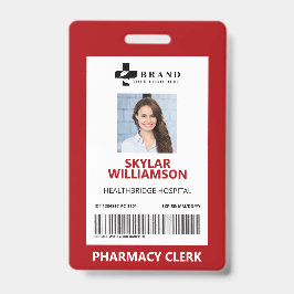 Crachá ID e logotipo de foto médica do quadro de borda ve