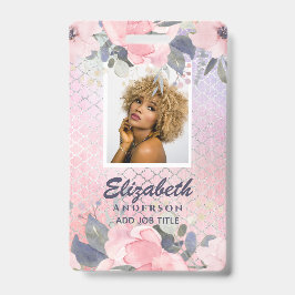 Crachá ID FOTO - Funcionário VIP Passa Flores Glitter Gir