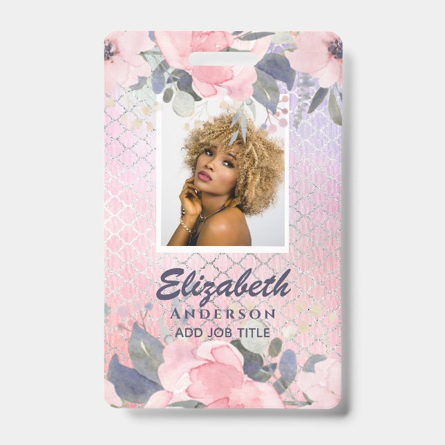 Crachá ID FOTO - Funcionário VIP Passa Flores Glitter Gir (Frente)