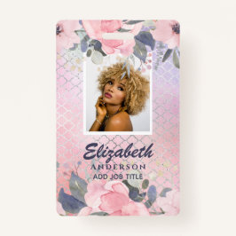 Crachá ID FOTO - Funcionário VIP Passa Flores Glitter Gir