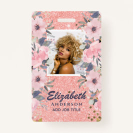 Crachá ID FOTO - Funcionário VIP Passa Flores Glitter Gir