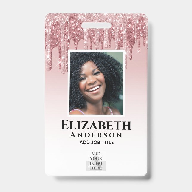 Crachá ID FOTO - Glitter Glitter Girly Glitter de Passage (Frente)
