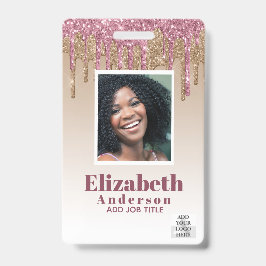 Crachá ID FOTO - Glitter Glitter Girly Glitter de Passage