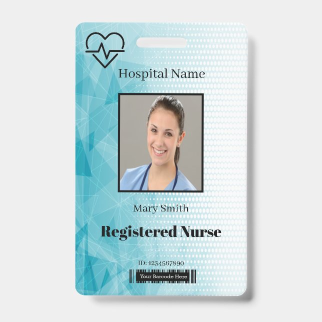 Crachá ID Geométrico Vertical Photo (Foto Geométrica Vert (Frente)