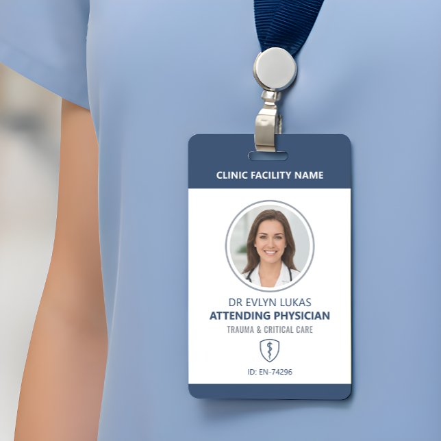 Crachá ID Médico Azul Marinho (Criador carregado)