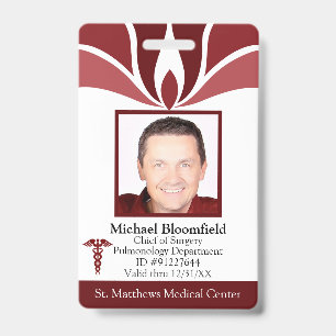 Crachá ID Médico Personalizado de Funcionário do Hospital