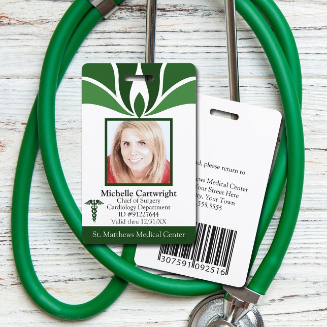 Crachá ID Médico Personalizado para Funcionário de Hospit (Criador carregado)