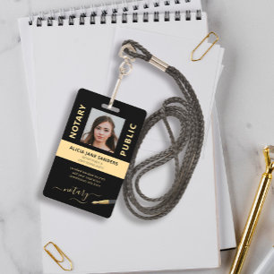 Crachá ID notarial personalizado do ouro negro de luxo