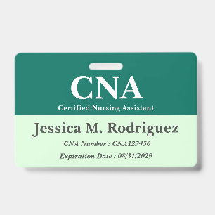 Crachá ID ou nome profissional de CNA