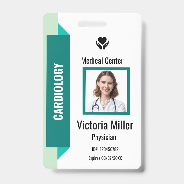 Crachá ID Personalizado de Funcionário de Hospital com Lo (Frente)