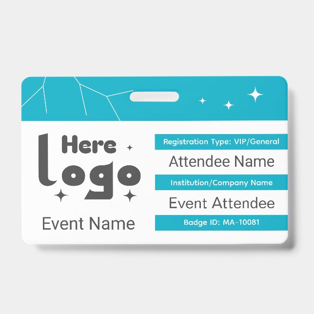 Crachá ID personalizado do badge da Gala VIP (Frente)