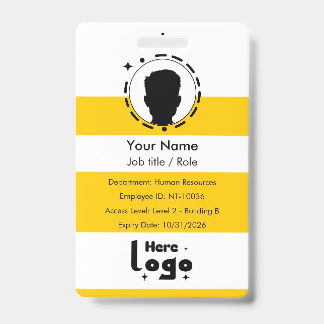 Crachá ID personalizado do funcionário (Frente)