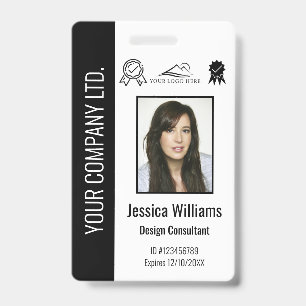 Crachá ID Preto de Funcionário Certificado pela Empresa
