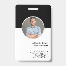 Crachá ID Preto | Empresa de ID de Funcionário Segurança