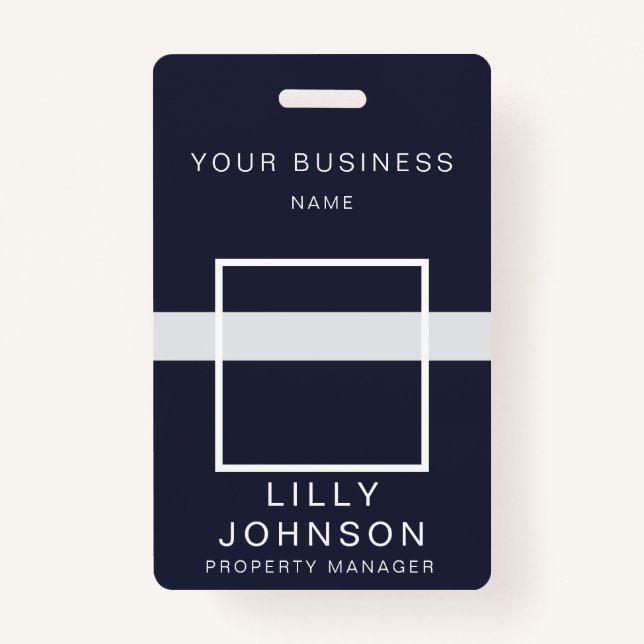 Crachá ID profissional de código QR e fotos personalizada (Frente)