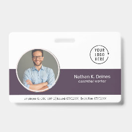 Crachá ID Roxo | Empresa de ID de Foto de Funcionário Seg