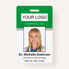 Crachá Identidade de Fotografia do Médico Verde do Funcio