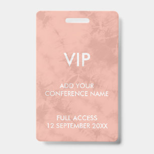 Crachá Identidade do Evento VIP Festival Tie Dye Rosa Cor