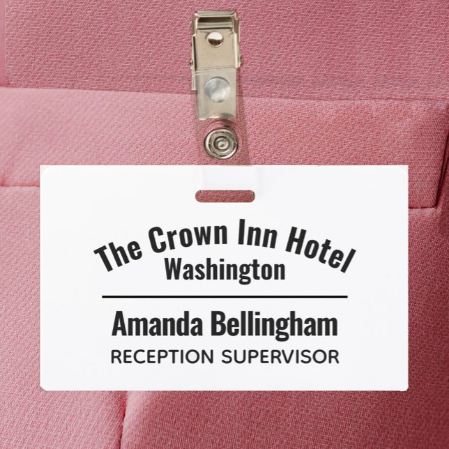 Crachá Identidade nomeada do Funcionarios Hotel (Criador carregado)