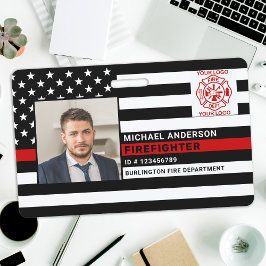 Crachá Identificação de Bombeiro Personalizada com Foto C