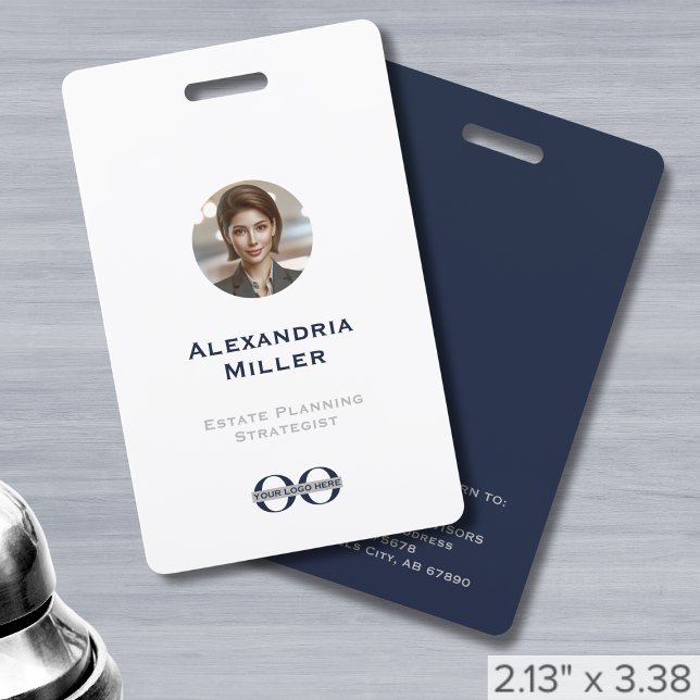 Crachá Identificação de foto do Funcionarios de logotipo  (Criador carregado)