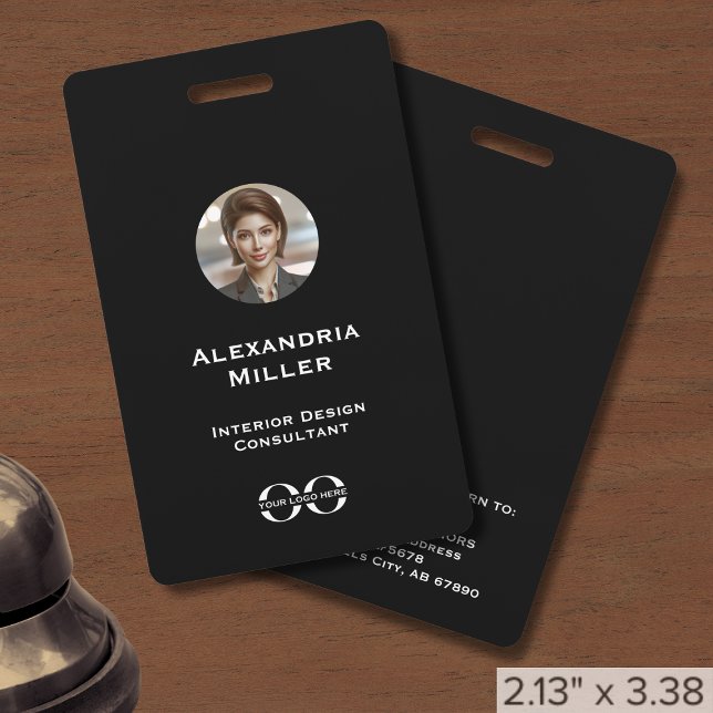 Crachá Identificação de foto do Funcionarios de logotipo  (Criador carregado)