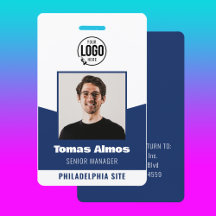 Identificação de Funcionário Azul Moderna Seguranç