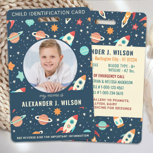Crachá Identificação Infantil Personalizada com Foto do E