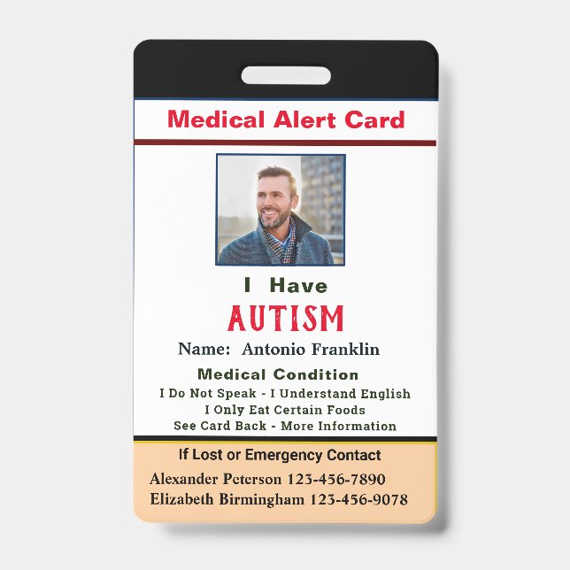 Crachá Identificação Personalizada Nome da Foto do Adulto (Frente)