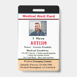 Crachá Identificação Personalizada Nome da Foto do Adulto