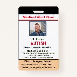 Crachá Identificação Personalizada Nome da Foto do Adulto