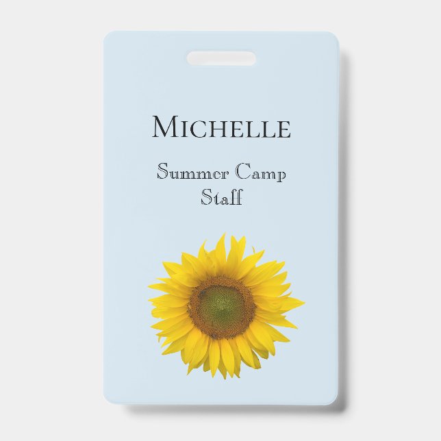 Crachá Identificador de Nome de Campo de Verão Floral Ama (Frente)