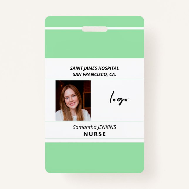 Crachá Identificador médico assistente do hospital (Frente)