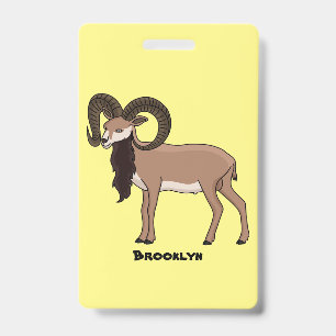 Crachá Ilustração de cabra Mouflon
