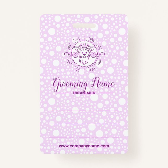 Crachá Ilustração de Cachorro de Cartoon para o Alinhamen (Frente)